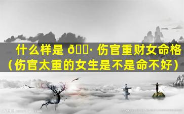 什么样是 🕷 伤官重财女命格（伤官太重的女生是不是命不好）